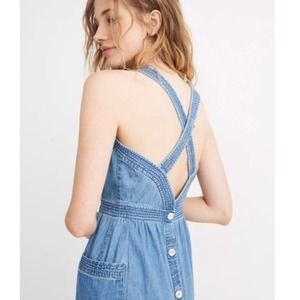 Madewell Denim Apron Midi Dress NWT